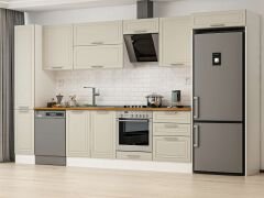 Alvinka 390X222 Cm Klasik Mebran Mutfak Dolabı Mbb-E90B40S60-2 Mebran | Kumtaşı - Mdf