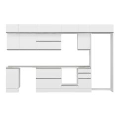 Alvinka 380X240 Cm High Gloss Mutfak Dolabı Mb-E90S45S45-2 High Gloss | Beyaz - Mdf