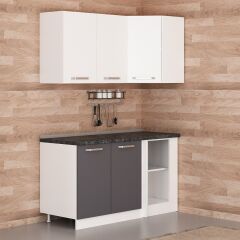 Minar 150Cm Köşe Mutfak Dolabı - Beyaz/Antrasit K150-A1