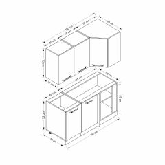 Minar 150Cm Köşe Mutfak Dolabı - Beyaz/Antrasit K150-A1