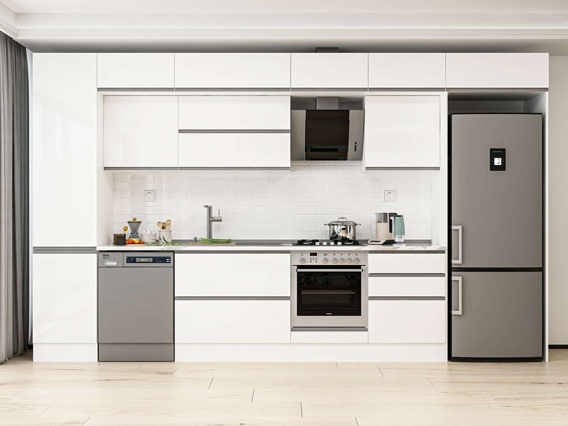 Alvinka 400X240 Cm High Gloss Mutfak Dolabı Mbb-E90B50S60-2