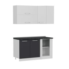 Minar 150Cm Köşe Mutfak Dolabı - Beyaz/Antrasit K150-A2