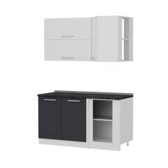 Minar 150Cm Köşe Mutfak Dolabı - Beyaz/Antrasit K150-A2