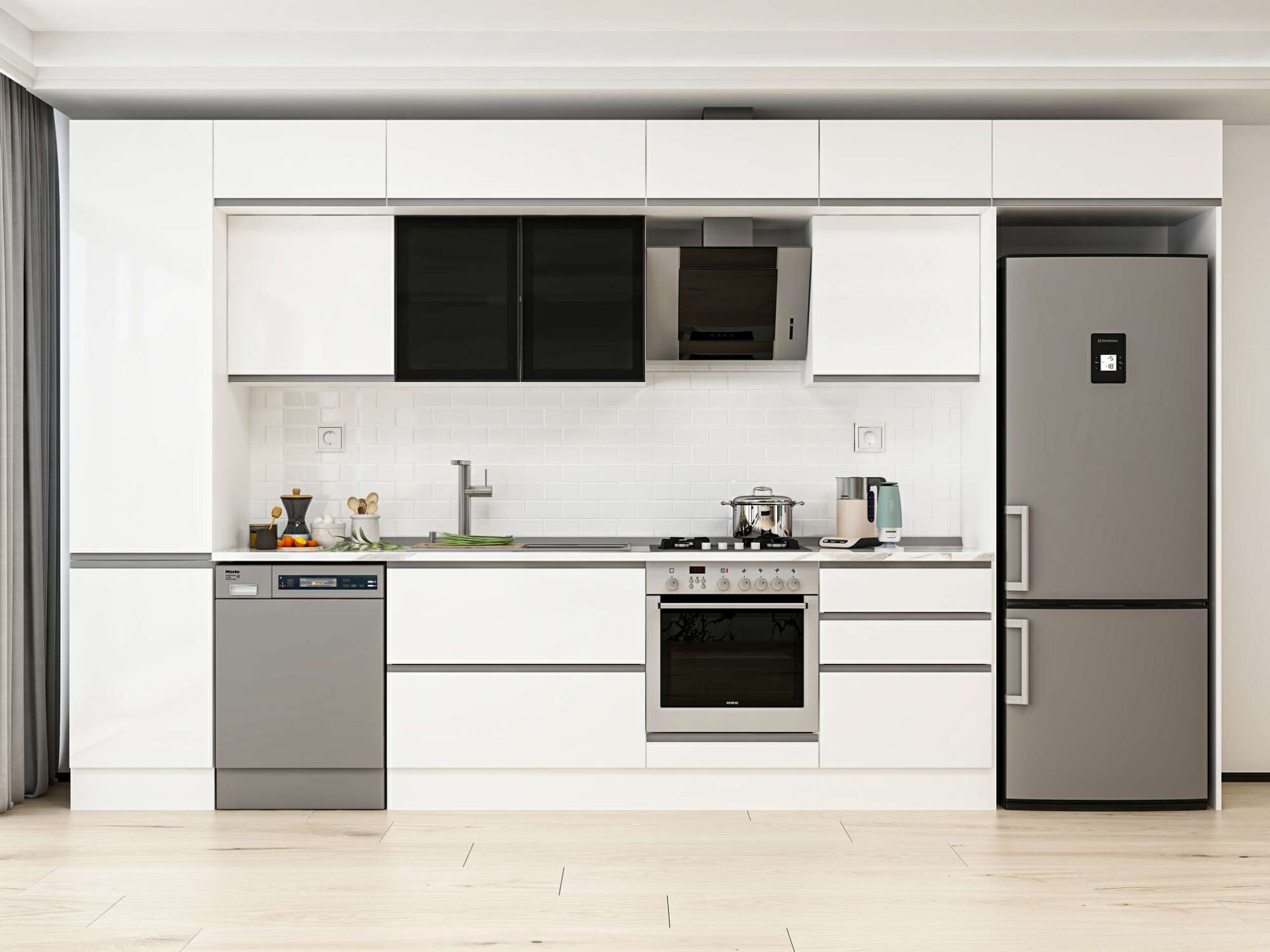 Alvinka 400X240 Cm High Gloss Mutfak Dolabı Mbb-E90B50S60-3