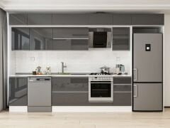 Alvinka 380X240 Cm High Gloss Mutfak Dolabı Mb-E90S45S45-2 High Gloss | Antrasit - Mdf