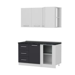 Minar 150Cm Köşe Mutfak Dolabı - Beyaz/Antrasit K150-A3