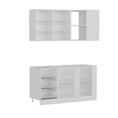 Minar 150Cm Köşe Mutfak Dolabı - Beyaz/Antrasit K150-A3