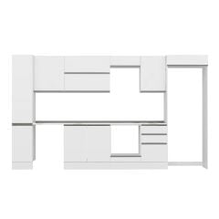 Alvinka 370X222 Cm High Gloss Mutfak Dolabı Mbb-E80B40S50-2 High Gloss | Beyaz - Mdf