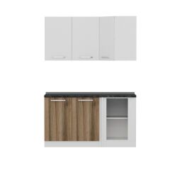 Minar 150Cm Köşe Mutfak Dolabı - Beyaz/Dore K150-D1