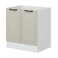 Alvinka Mutfak Modül Mbr_A Alt 2K 80Cm Evye Dolap Beyaz Kumtaşı