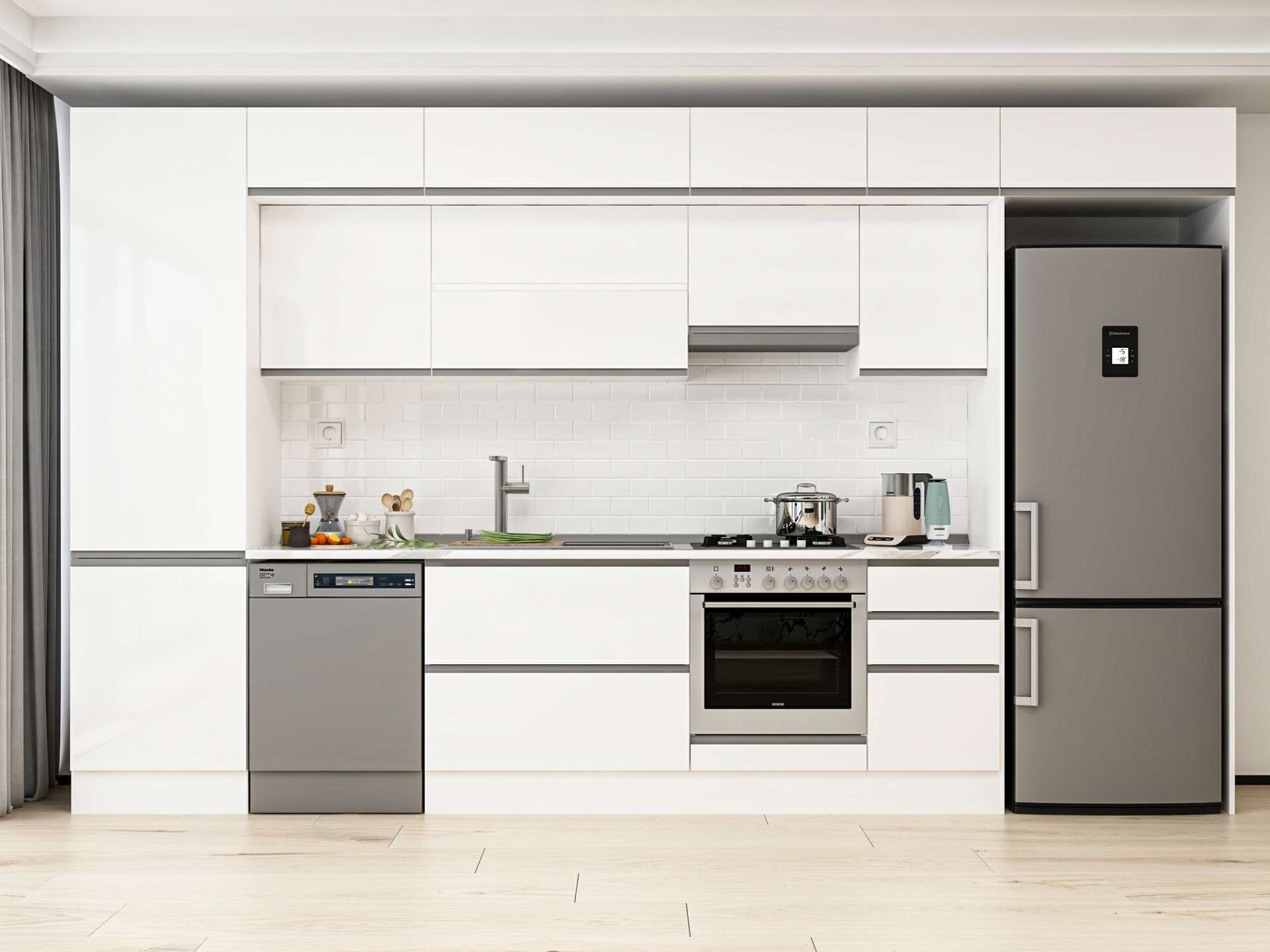 Alvinka 395X240 Cm High Gloss Mutfak Dolabı Mbb-E90B60S45-1