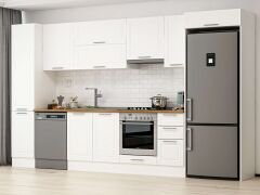 Alvinka 375X222 Cm Klasik Mebran Mutfak Dolabı Mbb-E90B45S40-1 Mebran | Beyaz - Suntalam