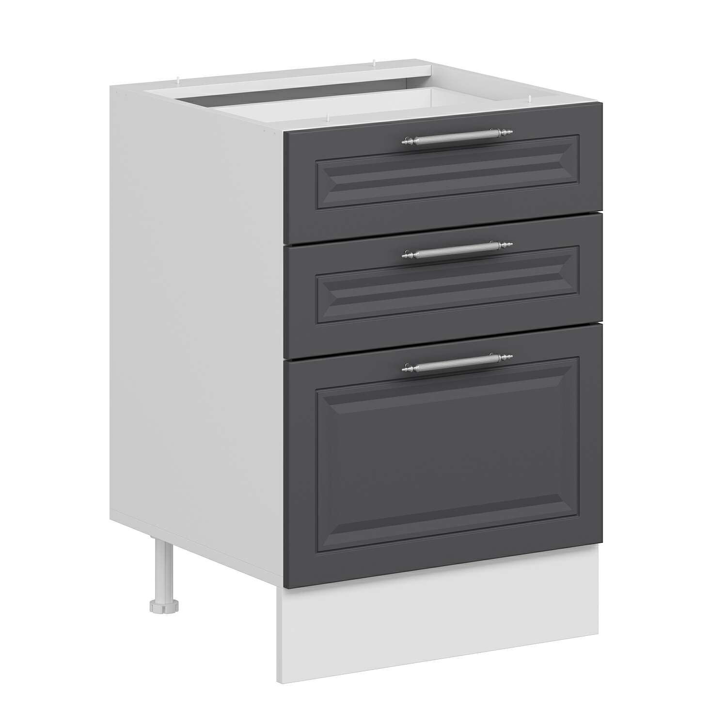 Alvinka Mutfak Modül Mbr_C Alt 3Ç1B2K Nray 60Cm Dolap Beyaz Antrasit Mdf