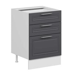 Alvinka Mutfak Modül Mbr_C Alt 3Ç1B2K Nray 60Cm Dolap Beyaz Antrasit Mdf