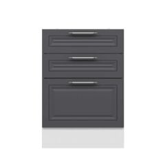 Alvinka Mutfak Modül Mbr_C Alt 3Ç1B2K Nray 60Cm Dolap Beyaz Antrasit Mdf