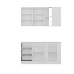 Minar 150Cm Köşe Mutfak Dolabı - Beyaz/Dore K150-D3