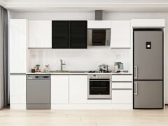 Alvinka 370X222 Cm High Gloss Mutfak Dolabı Mbb-E80B40S50-3 High Gloss | Beyaz - Suntalam