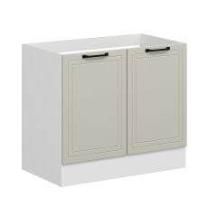 Alvinka Mutfak Modül Mbr_A Alt 2K 100Cm Evye Dolap Beyaz Kumtaşı