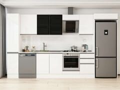 Alvinka 370X222 Cm High Gloss Mutfak Dolabı Mbb-E80B40S50-3 High Gloss | Beyaz - Mdf