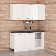 Minar 155Cm Köşe Mutfak Dolabı - Beyaz K155-B1