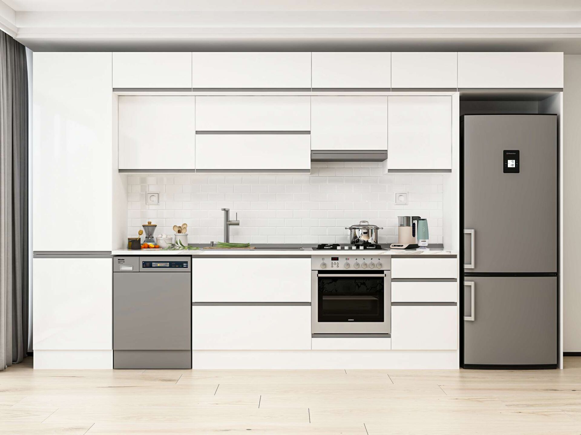 Alvinka 400X240 Cm High Gloss Mutfak Dolabı Mbb-E90B60S50-1