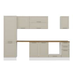 Alvinka 310X210 Cm Klasik Mebran Mutfak Dolabı Mb-E90B60S40-2 Mebran | Kumtaşı - Mdf