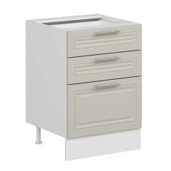 Alvinka Mutfak Modül Mbr_C Alt 3Ç1B2K Nray 60Cm Dolap Beyaz Kumtaşı Suntalam