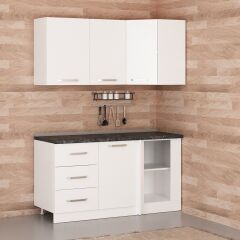 Minar 155Cm Köşe Mutfak Dolabı - Beyaz K155-B2