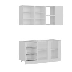 Minar 155Cm Köşe Mutfak Dolabı - Beyaz K155-B2