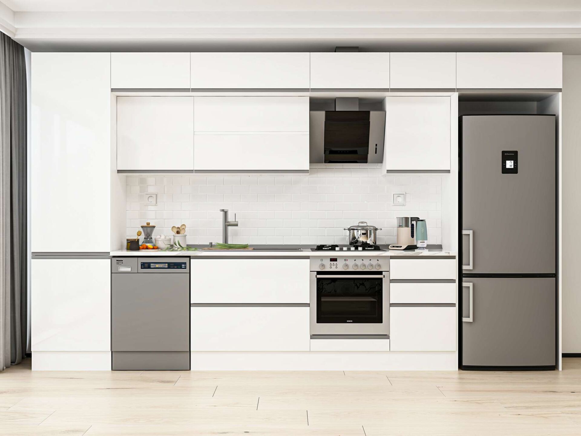 Alvinka 400X240 Cm High Gloss Mutfak Dolabı Mbb-E90B60S50-2