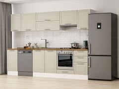 Alvinka 290X210 Cm Klasik Mebran Mutfak Dolabı Beyaz Beyaz M-E80S45S45-1 Mebran | Kumtaşı - Suntalam