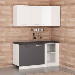 Minar 155Cm Köşe Mutfak Dolabı - Beyaz/Antrasit K155-A1