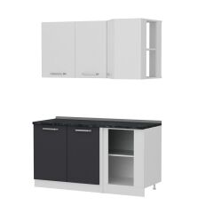 Minar 155Cm Köşe Mutfak Dolabı - Beyaz/Antrasit K155-A1