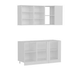 Minar 155Cm Köşe Mutfak Dolabı - Beyaz/Antrasit K155-A1