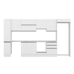 Alvinka 380X222 Cm High Gloss Mutfak Dolabı Mbb-E80B40S60-1 High Gloss | Beyaz - Suntalam