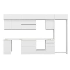 Alvinka 385X240 Cm High Gloss Mutfak Dolabı Mb-E90S45S50-2 High Gloss | Beyaz - Suntalam