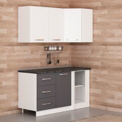 Minar 155Cm Köşe Mutfak Dolabı - Beyaz/Antrasit K155-A2