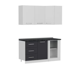 Minar 155Cm Köşe Mutfak Dolabı - Beyaz/Antrasit K155-A2