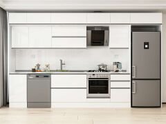 Alvinka 385X240 Cm High Gloss Mutfak Dolabı Mb-E90S45S50-2 High Gloss | Beyaz - Mdf