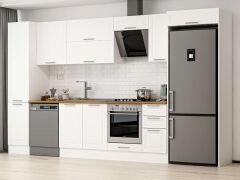 Alvinka 375X222 Cm Klasik Mebran Mutfak Dolabı Mbb-E90B45S40-2 Mebran | Beyaz - Suntalam