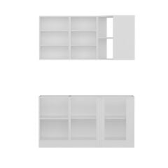 Minar 155Cm Köşe Mutfak Dolabı - Beyaz/Dore K155-D1