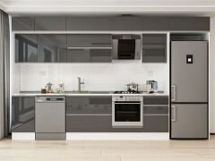 Alvinka 385X240 Cm High Gloss Mutfak Dolabı Mb-E90S45S50-2 High Gloss | Antrasit - Suntalam