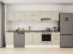 Alvinka 290X210 Cm Klasik Mebran Mutfak Dolabı Beyaz Beyaz M-E80S45S45-1 Mebran | Kumtaşı - Mdf