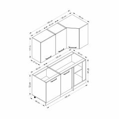 Minar 165Cm Köşe Mutfak Dolabı - Beyaz K165-B1
