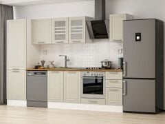 Alvinka 310X210 Cm Klasik Mebran Mutfak Dolabı Mb-E90B60S40-3 Mebran | Kumtaşı - Mdf