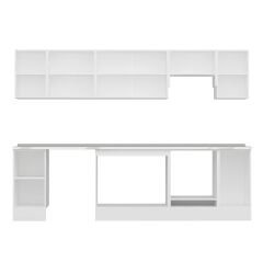 Alvinka 280X210 Cm High Gloss Mutfak Dolabı M-E80S40S40-1 High Gloss | Beyaz - Mdf