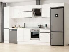 Alvinka 380X222 Cm High Gloss Mutfak Dolabı Mbb-E80B40S60-2 High Gloss | Beyaz - Mdf