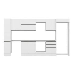 Alvinka 380X222 Cm High Gloss Mutfak Dolabı Mbb-E80B40S60-2 High Gloss | Beyaz - Mdf