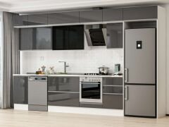 Alvinka 385X240 Cm High Gloss Mutfak Dolabı Mb-E90S45S50-3 High Gloss | Antrasit - Suntalam