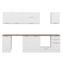 Alvinka 290X210 Cm Klasik Mebran Mutfak Dolabı Beyaz Beyaz M-E80S45S45-2 Mebran | Beyaz - Mdf